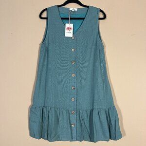 ENTRO Swing Dress Ruffle Hem Sleeveless Dress NWT